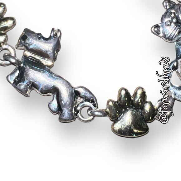 Cat & Dog Gold & Silver Tone Charm Bracelet - Picture 9 of 13